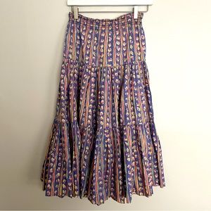 Vintage 80s Laura Ashley Prairie Tiered Midi Skirt